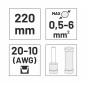 SZCZYPCE DO ZACISKANIA TULEJEK CIENKOŚCIENNYCH 220mm 0.5-6mm²