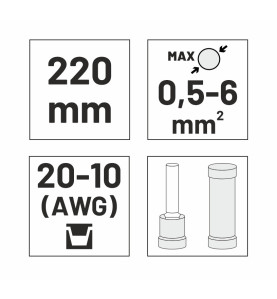 SZCZYPCE DO ZACISKANIA TULEJEK CIENKOŚCIENNYCH 220mm 0.5-6mm²