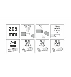 WIELOFUNKCYJNE SZCZYPCE DO ŚCIĄGANIA IZOLACJI 205mm