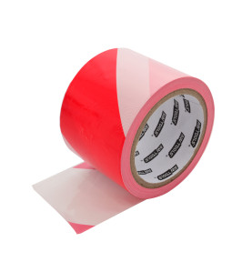 HAZARD WARNING TAPE RED/ WHITE 75mm*100m