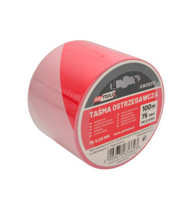 HAZARD WARNING TAPE RED/ WHITE 75mm*100m