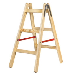 AWTOOLS DRABINA DREWNIANA 2x3 STOPNI 150kg