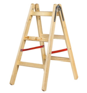AWTOOLS DRABINA DREWNIANA 2x3 STOPNI 150kg