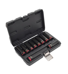 AWTOOLS ZESTAW NASADEK UDAROWYCH 1/2" 10cz. 10-24mm DŁUGIE BLACK LINE