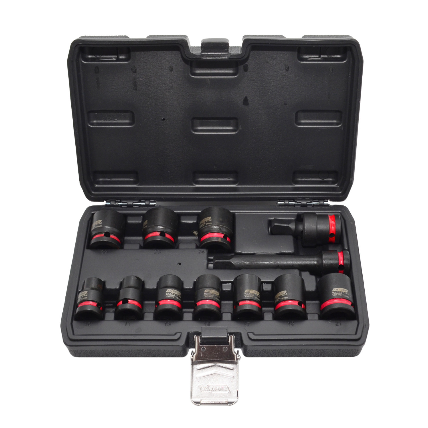 1/2" DRIVE IMPACT SOCKET & ACCESSORIES SET 12pcs/ 10-24mm/ BLACK LINE
