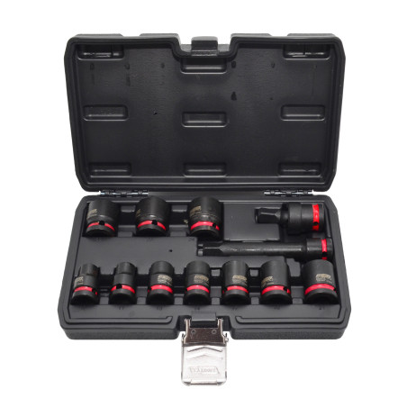 AWTOOLS ZESTAW NASADEK UDAROWYCH 1/2" 12cz./10-24mm/ KRÓTKIE BLACK LINE