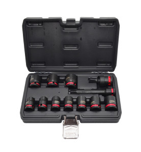 1/2" DRIVE IMPACT SOCKET & ACCESSORIES SET 12pcs/ 10-24mm/ BLACK LINE