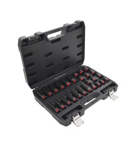 AWTOOLS ZESTAW NASADEK UDAROWYCH 1/2" 26cz./10-24mm/ KRÓTKIE I DŁUGIE BLACK LINE
