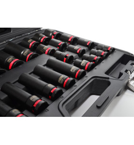 AWTOOLS ZESTAW NASADEK UDAROWYCH 1/2" 26cz./10-24mm/ KRÓTKIE I DŁUGIE BLACK LINE