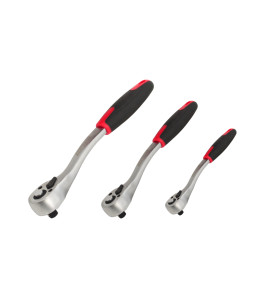 3/8" BENT RATCHET WRENCH 205mm/ TPR HANDLE BLACK LINE