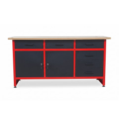 WORKBENCH w/ 6-DRAWERS & 2-CABINETS 160x60x85cm