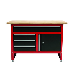 WORKBENCH w/ 4-DRAWERS & CABINET 120x60x85cm
