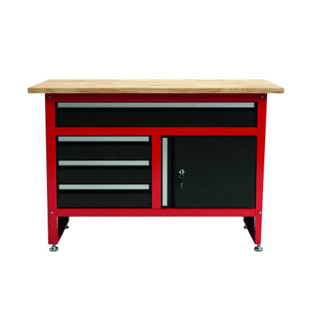 WORKBENCH w/ 4-DRAWERS & CABINET 120x60x85cm