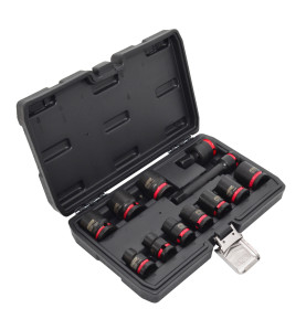 1/2" DRIVE IMPACT SOCKET & ACCESSORIES SET 12pcs/ 10-24mm/ BLACK LINE