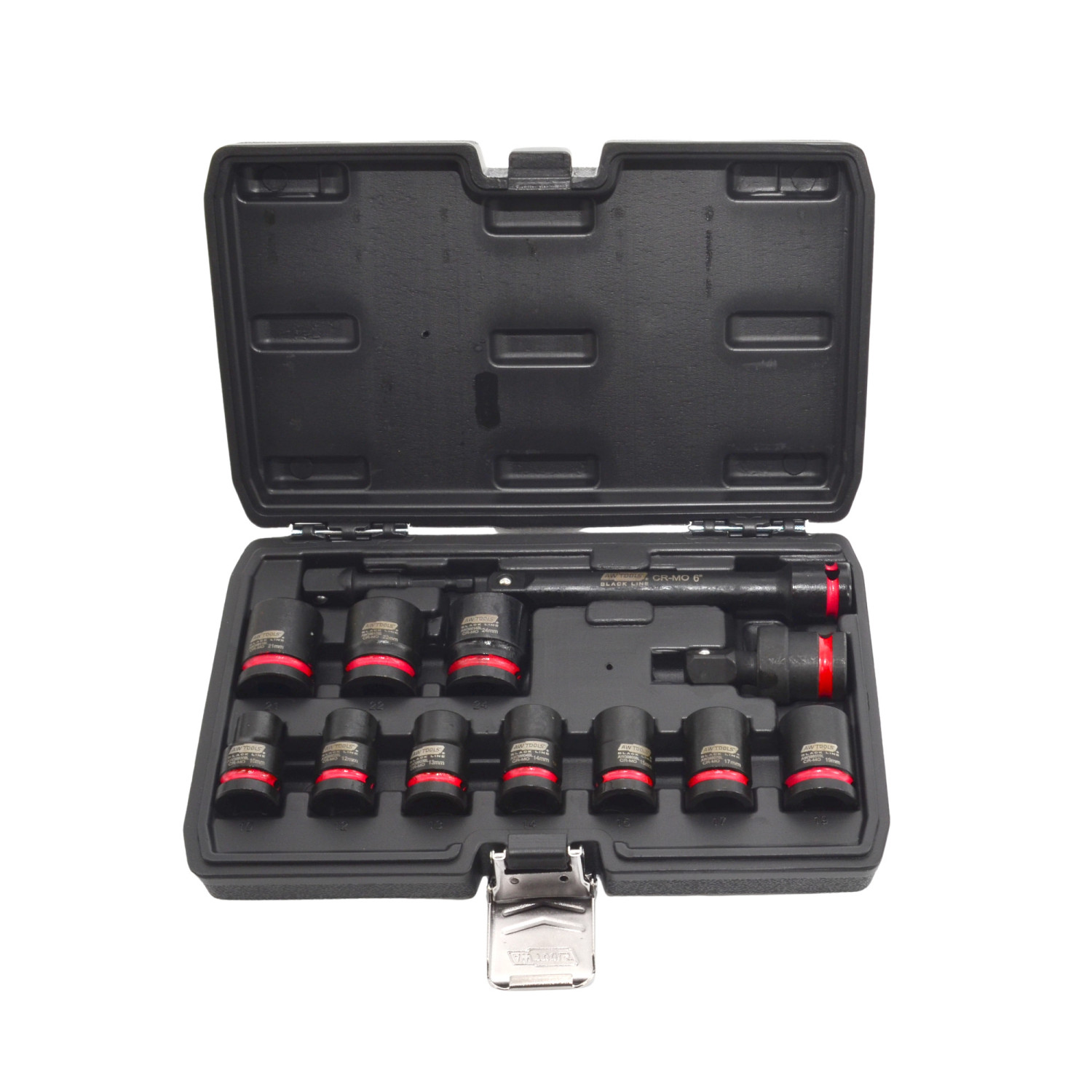 1/2" DRIVE IMPACT SOCKET & ACCESSORIES SET 13pcs/ 10-24mm/ BLACK LINE