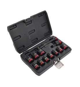 1/2" DRIVE IMPACT SOCKET & ACCESSORIES SET 13pcs/ 10-24mm/ BLACK LINE