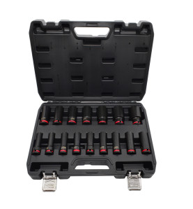 1/2" DRIVE DEEP IMPACT SOCKET SET 16pcs/ 11-32mm/ BLACK LINE