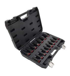 1/2" DRIVE DEEP IMPACT SOCKET SET 16pcs/ 11-32mm/ BLACK LINE
