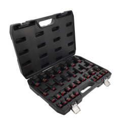 1/2" DRIVE STANDARD & DEEP IMPACT SOCKET SET 35pcs/ 8-32mm/ BLACK LINE