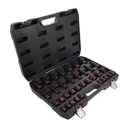 AWTOOLS ZESTAW NASADEK UDAROWYCH 1/2" 35cz./8-32mm/ KRÓTKIE I DŁUGIE BLACK LINE