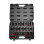 1/2" DRIVE STANDARD & DEEP IMPACT SOCKET SET 35pcs/ 8-32mm/ BLACK LINE