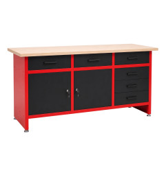 WORKBENCH w/ 6-DRAWERS & 2-CABINETS 160x60x85cm