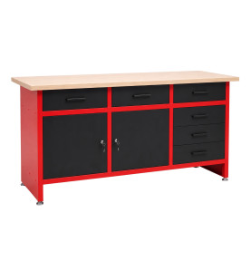 WORKBENCH w/ 6-DRAWERS & 2-CABINETS 160x60x85cm