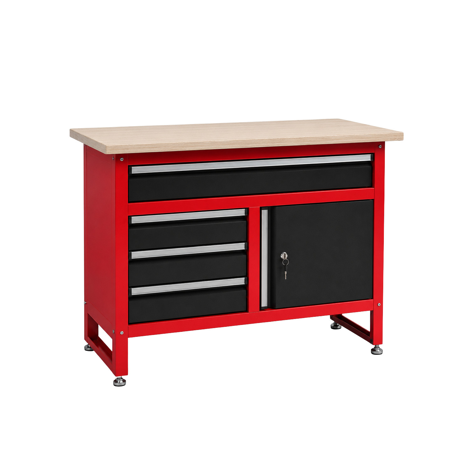 WORKBENCH w/ 4-DRAWERS & CABINET 120x60x85cm