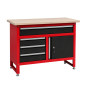 WORKBENCH w/ 4-DRAWERS & CABINET 120x60x85cm