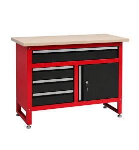 WORKBENCH w/ 4-DRAWERS & CABINET 120x60x85cm