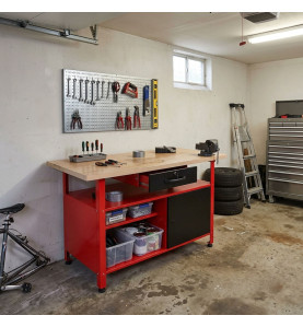 WORKBENCH w/ DRAWER & CABINET 120x60x85cm