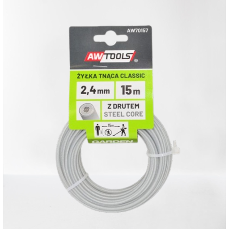 STEEL CORE ROUND TRIMMER LINE 2.4x15m