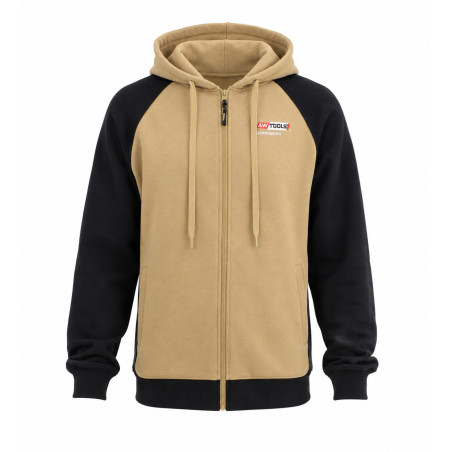WORK FULL-ZIP HOODIE T6 BEIGE-BLACK/ M