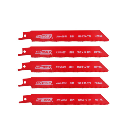 RECIPROCATING SAW BLADE SET BiM 150mm 14TPI/ 5pcs/ METAL