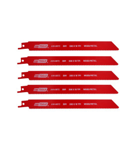 RECIPROCATING SAW BLADE SET BiM 200mm 10TPI/ 5szt/ METAL-WOOD