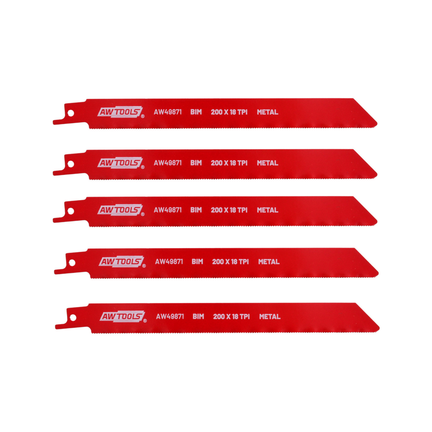 AWTOOLS BRZESZCZOT BiM DO PIŁY SZABLASTEJ 200mm 18 Z/CAL /5szt /METAL