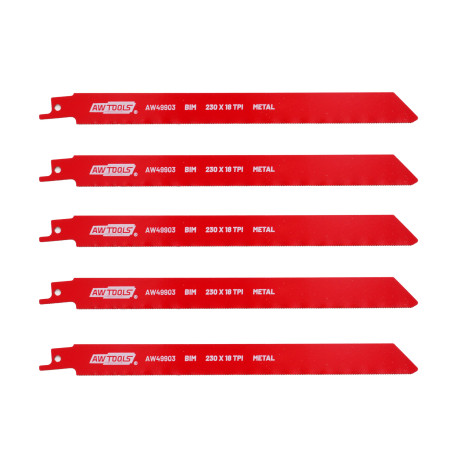 RECIPROCATING SAW BLADE SET BiM 230mm 18TPI/ 5pcs/ METAL