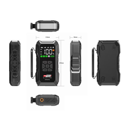 4in1 JUMP STARTER w/ AIR COMPRESSOR, POWER BANK & LED LIGHT 12000mAh