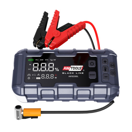 4in1 JUMP STARTER w/ AIR COMPRESSOR, POWER BANK & LED LIGHT 16000mAh