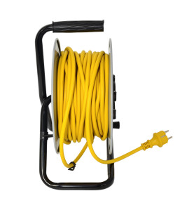 AWTOOLS PRZEDŁUŻACZ BĘBEN METAL PROFI MAX 25m 3x2,5mm ŻÓŁTY 16A / 3680W / IP44
